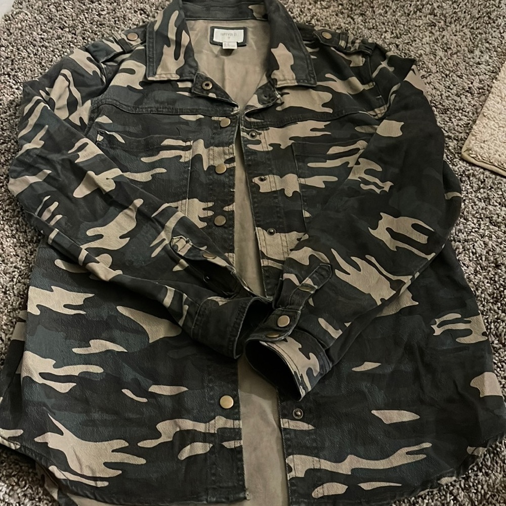 Camo snap button shirt